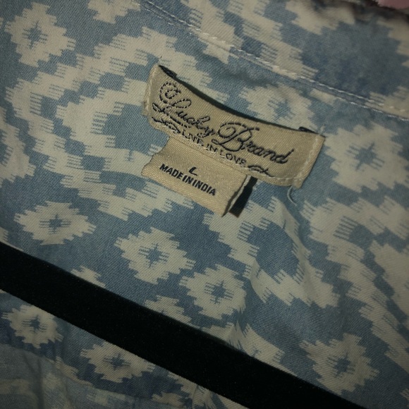 Lucky Brand Ikat Chambray Shirt Dress - Picture 6 of 7